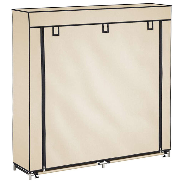 Schuhschrank mit Abdeckung Cremeweiß 115 x 28 x 110 cm Stoff