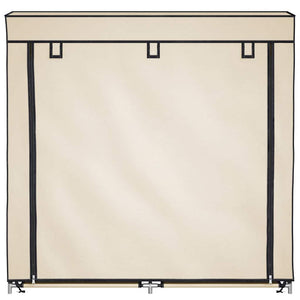 Schuhschrank mit Abdeckung Cremeweiß 115 x 28 x 110 cm Stoff