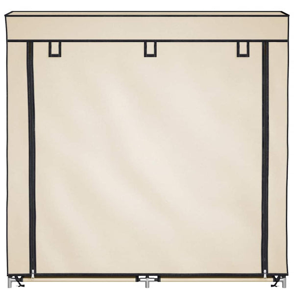 Schuhschrank mit Abdeckung Cremeweiß 115 x 28 x 110 cm Stoff