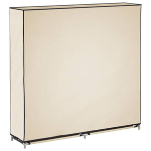 Schuhschrank mit Abdeckung Cremeweiß 115 x 28 x 110 cm Stoff