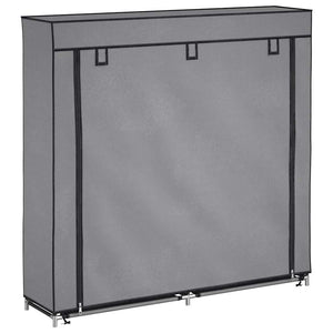 Schuhschrank mit Abdeckung Grau 115 x 28 x 110 cm Stoff