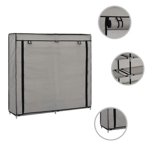 Schuhschrank mit Abdeckung Grau 115 x 28 x 110 cm Stoff