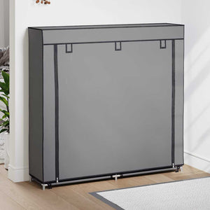 Schuhschrank mit Abdeckung Grau 115 x 28 x 110 cm Stoff
