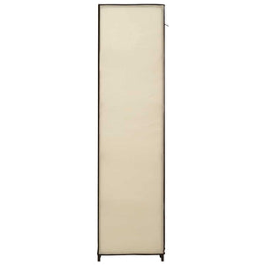 Stoffschrank mit Fächern Kleiderstangen Creme 150x45x176cm