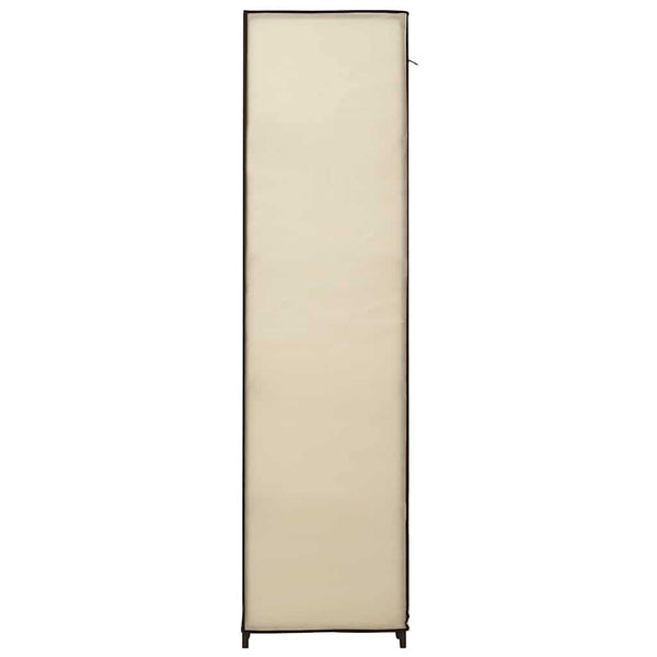 Stoffschrank mit Fächern Kleiderstangen Creme 150x45x176cm