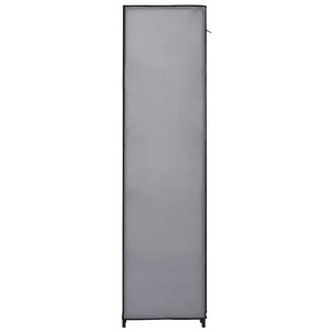 Stoffschrank mit Fächern Kleiderstangen Grau 150x45x176cm