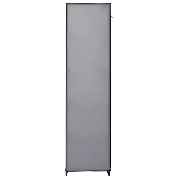 Stoffschrank mit Fächern Kleiderstangen Grau 150x45x176cm
