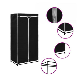 Kleiderschrank Schwarz 75×50×160 cm