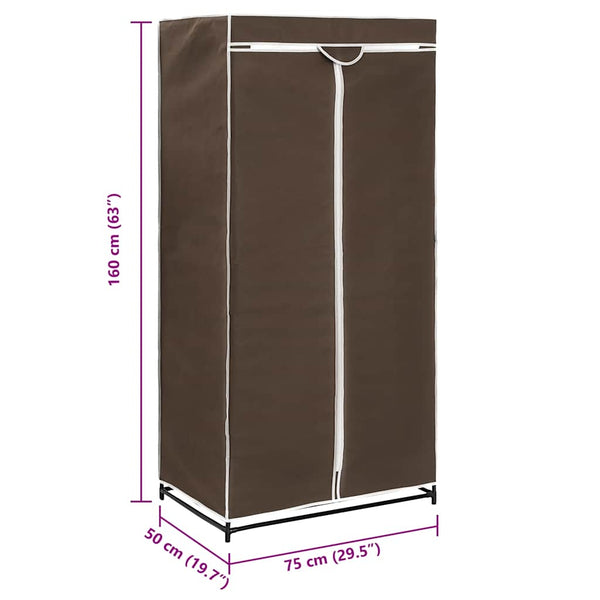 Kleiderschrank Braun 75×50×160 cm