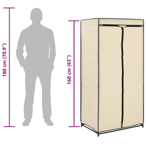 Kleiderschrank Creme 75×50×160 cm