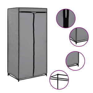 vidaXL Armoire gris 75 x 50 x 160 cm