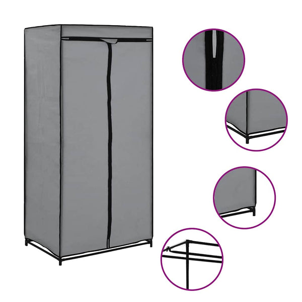 vidaXL Armoire gris 75 x 50 x 160 cm