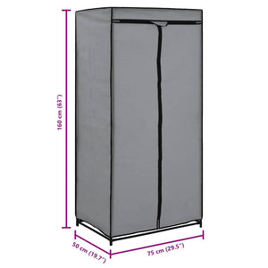 vidaXL Armoire gris 75 x 50 x 160 cm