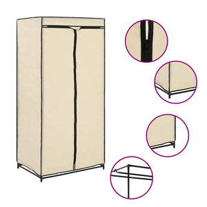 Kleiderschränke 2 Stk. Creme 75×50×160 cm