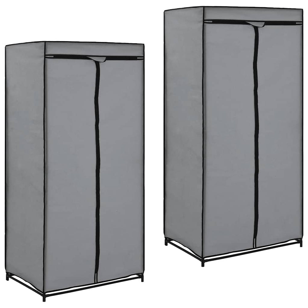 Kleiderschränke 2 Stk. Grau 75×50×160 cm