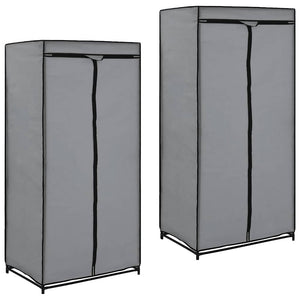 Kleiderschränke 2 Stk. Grau 75×50×160 cm