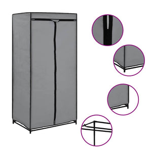 Kleiderschränke 2 Stk. Grau 75×50×160 cm