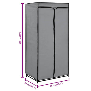 Kleiderschränke 2 Stk. Grau 75×50×160 cm