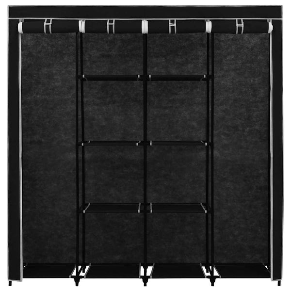 Kleiderschrank mit 4 Fächern Schwarz 175 x 45 x 170 cm