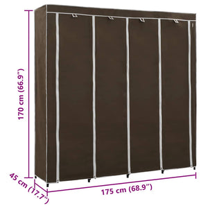 Kleiderschrank mit 4 Fächern Braun 175 x 45 x 170 cm