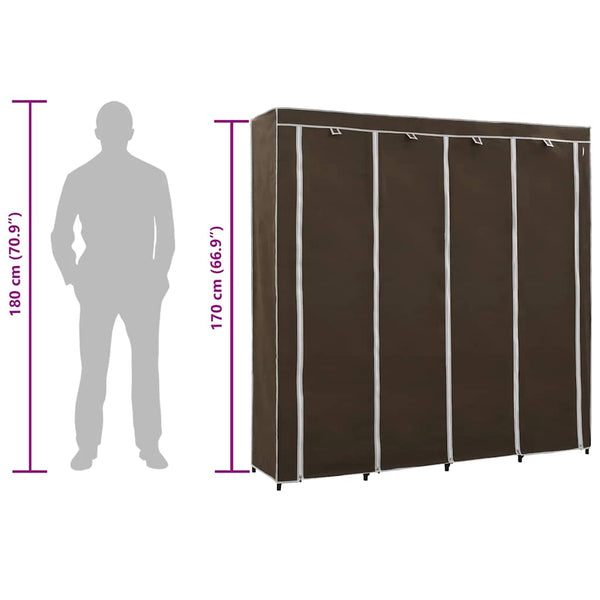 Kleiderschrank mit 4 Fächern Braun 175 x 45 x 170 cm