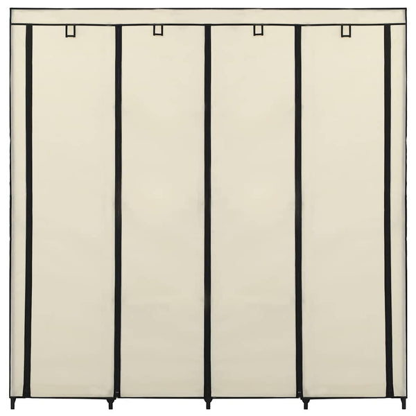 Kleiderschrank mit 4 Fächern Creme 175 x 45 x 170 cm