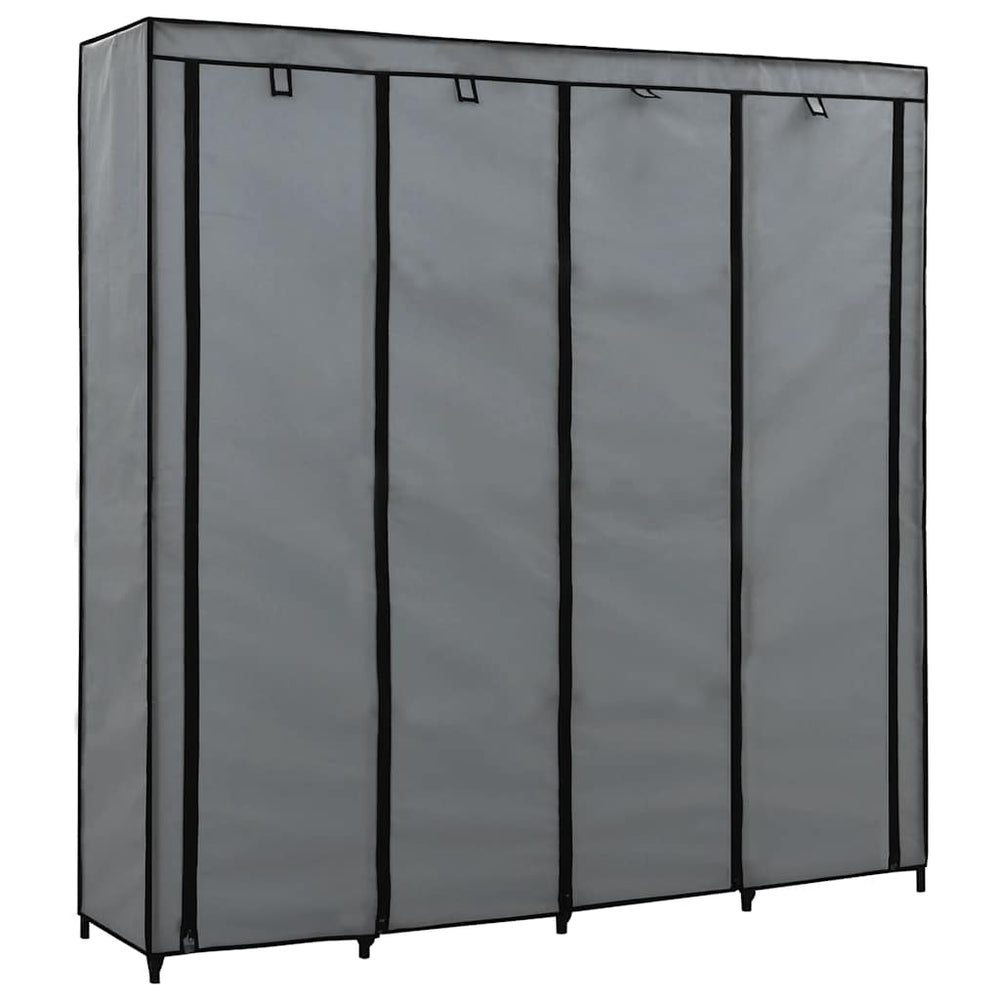 Kleiderschrank mit 4 Fächern Grau 175 x 45 x 170 cm