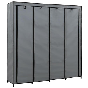 Kleiderschrank mit 4 Fächern Grau 175 x 45 x 170 cm