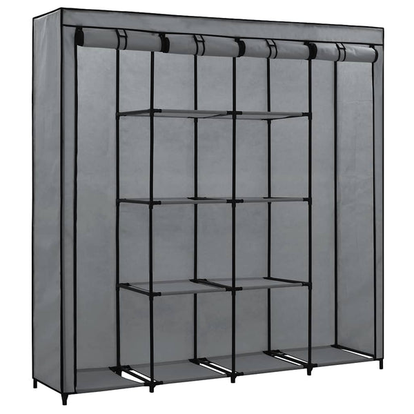 Kleiderschrank mit 4 Fächern Grau 175 x 45 x 170 cm