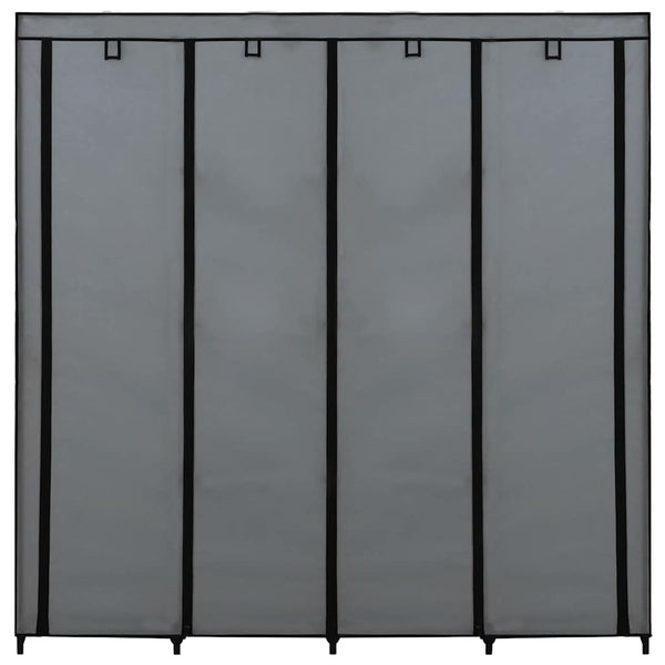 Kleiderschrank mit 4 Fächern Grau 175 x 45 x 170 cm