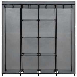 Kleiderschrank mit 4 Fächern Grau 175 x 45 x 170 cm