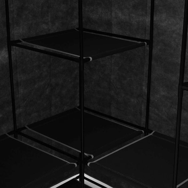 Eckkleiderschrank Schwarz 130 x 87 x 169 cm