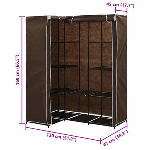 Eckkleiderschrank Braun 130 x 87 x 169 cm