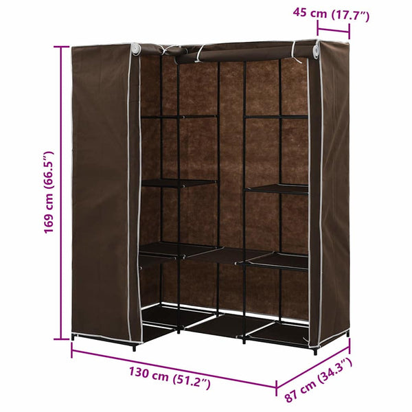 Eckkleiderschrank Braun 130 x 87 x 169 cm