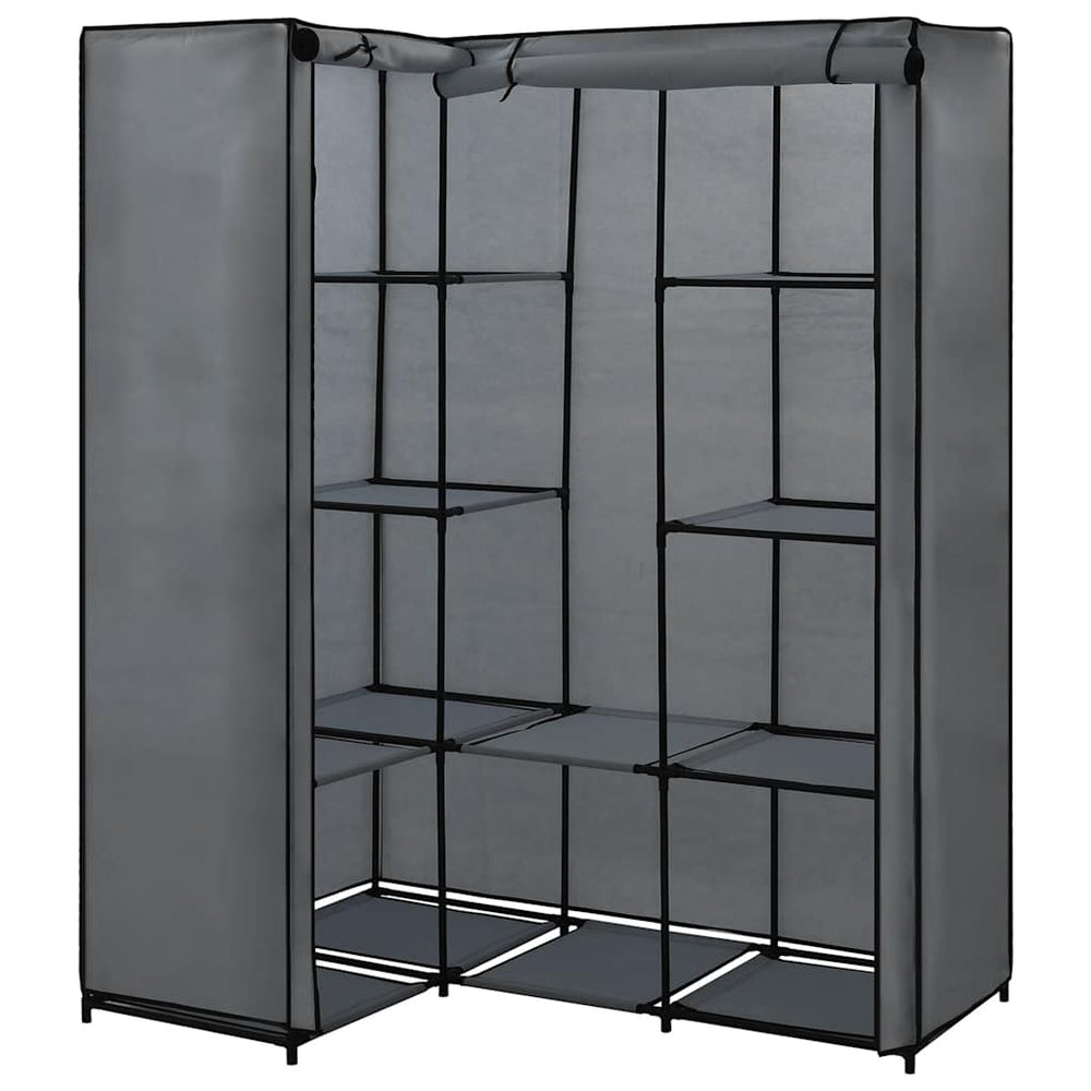 Eckkleiderschrank Grau 130 x 87 x 169 cm