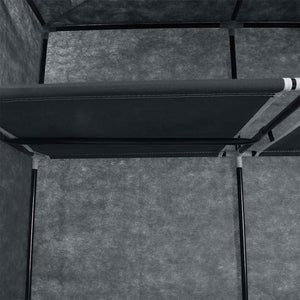 Kleiderschrank mit Fächern Stangen Schwarz 150x45x175cm Stoff