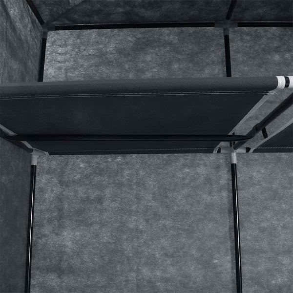 Kleiderschrank mit Fächern Stangen Schwarz 150x45x175cm Stoff