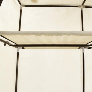 Kleiderschrank mit Fächern und Stangen Creme 150x45x175cm Stoff