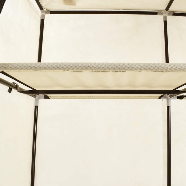 Kleiderschrank mit Fächern und Stangen Creme 150x45x175cm Stoff