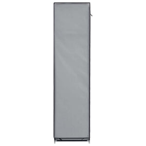 Kleiderschrank mit Fächern und Stangen Grau 150x45x175cm Stoff