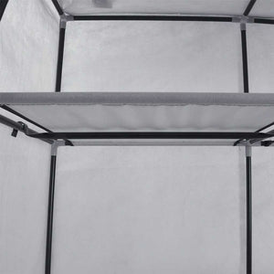 Kleiderschrank mit Fächern und Stangen Grau 150x45x175cm Stoff