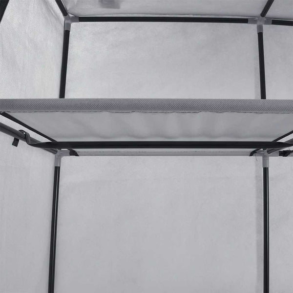 Kleiderschrank mit Fächern und Stangen Grau 150x45x175cm Stoff
