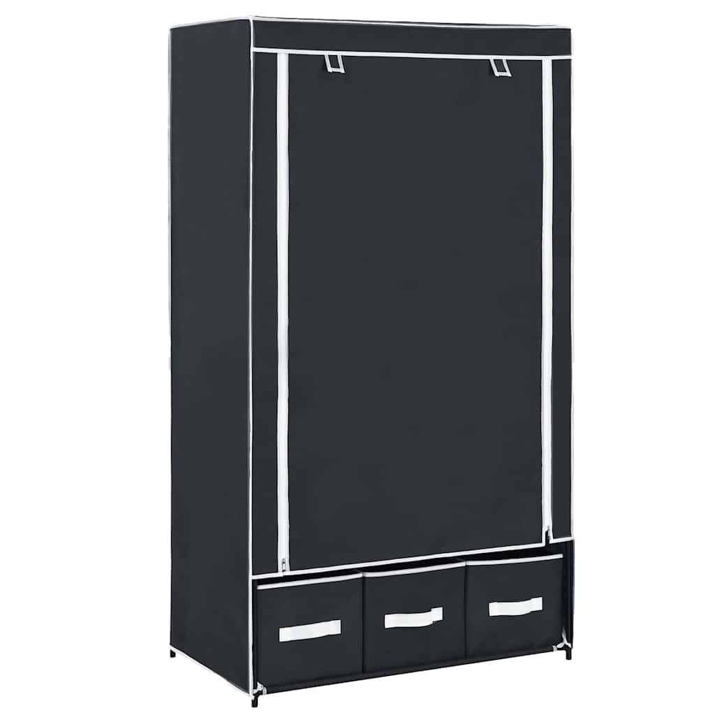Kleiderschrank Schwarz 87 x 49 x 159 cm Stoff