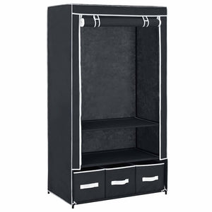 Kleiderschrank Schwarz 87 x 49 x 159 cm Stoff