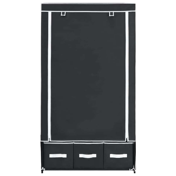 Kleiderschrank Schwarz 87 x 49 x 159 cm Stoff