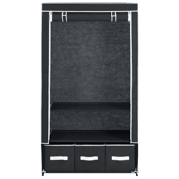 Kleiderschrank Schwarz 87 x 49 x 159 cm Stoff