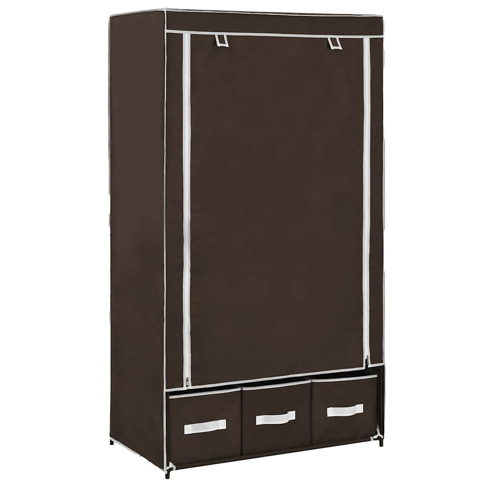 vidaXL Wardrobe Brown 87 x 49 x 159 cm Fabric
