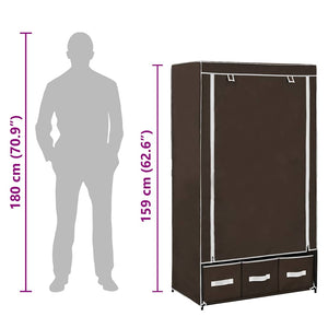 Kleiderschrank Braun 87 x 49 x 159 cm Stoff
