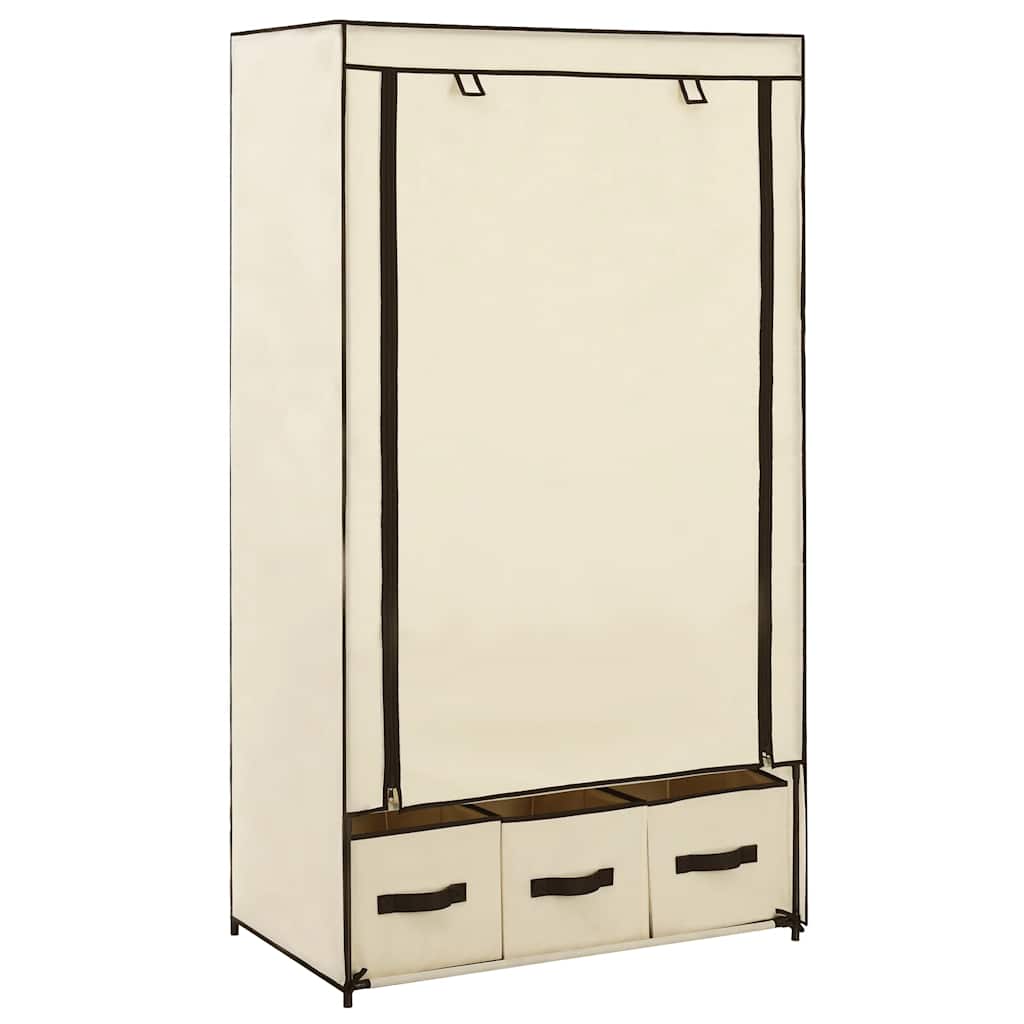Kleiderschrank Creme 87 x 49 x 159 cm Stoff