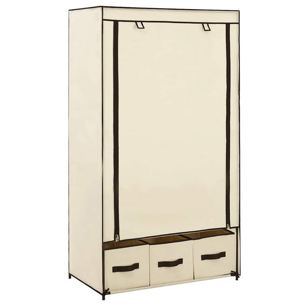 Kleiderschrank Creme 87 x 49 x 159 cm Stoff